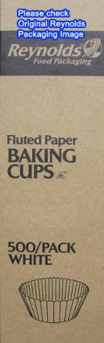 500 pcs - Reynolds White Paper Cupcake Cup Liners - JUMBO Size