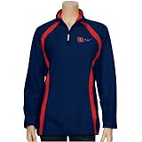 Dale Earnhardt Jr. Ladies Navy Blue Checkered Future 1/4 Zip Fleece Pullover
