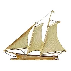 46 Yacht Weathervane Gold-Bronze by Weathervanes