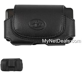 Leather Case Pouch (with Belt Clip) for Motorola Razr V3/ V3a/ V3c/ V3e/ V3i/ V3r/ V3m/ V3xx/ V8/ V9/ V9M - Horizontal Black
