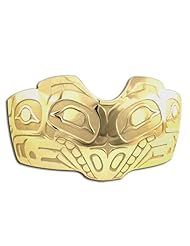 14K Yellow Gold Northwest Coast Native American Wolf Bracelet. Made in USA.