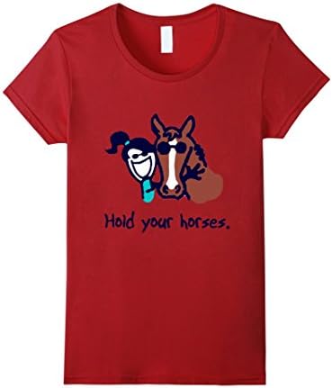 Women's HORSES T-Shirt Medium Cranberry