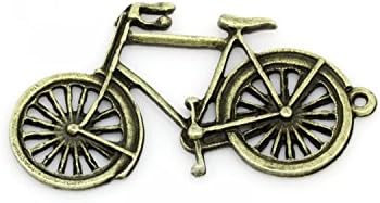Antique Bronze tone Bicycle Charms Pendants Jewelry Findings tibetan 39x20mm 50PCs Pack