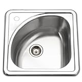 Houzer SCR-1515-1 Hospitality 15-by-15-Inch Stainless Steel Corner Bar Sink