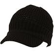 Waffle Knit Light Jeep Visor Skull Beanie Cap Hat Black