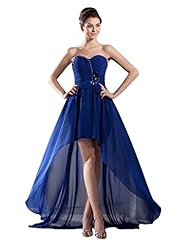 Sexy Strapless Cocktail Short Chiffon/Tulle  Beaded Lace Asymmetric Evening Dress/Prom Dress/Wedding Party Dress  With a Bow(s)