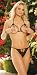 Elegant Moments Mesh peek-a-boo bra and matching g-string with beaded trim 7973