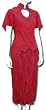 Heart Neck Short Sleeve Bridal Blouse and Broomstick Skirt Set in Red Blue