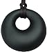 Baby Teething Necklace - Best Teether Necklace for Nursing Moms. Organic, BPA free, Silicone, Natural Teether Ring Donut Pendant for mom to wear. Black. 100% Satisfaction Guaranteed