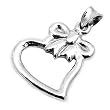 Silver Plain Heart Pendant, Size: 17mm (.6 inch)