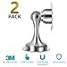 Door Stopper, 2 Pack Door Stop Magnetic, Stainless Steel, Magnetic Door Catch, 3M Double-Sided Adhesive Tape, No Drilling, Screws for Stronger Mount, Hold Your Door Open, 2 Pack for Less Cost