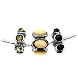 Baltic Multicolor Amber Sterling Silver Pandora Beads with Bracelet 8