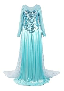 ReliBeauty Womens Elegent Princess Elsa Dress Costume Light Blue, Large