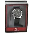 Timex 21752 Men's Round Silver-Tone Dress Watch with Black Genuine Leather Band - IN Attractive GIFT BOX