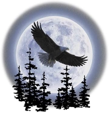 Express Yourself Eagle Moon Crew Neck Sweatshirt (Ash Gray - 2XL)