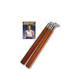 Shogun Nunchaku - bois, roulements à billes, naturelle, hexagonal, 35cm, avec livre par Bruce Lee