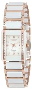 Akribos XXIV Women's AK522RG Ceramic Rectangular Quartz Bracelet Watch