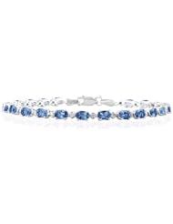 5.30 Carat TW Sapphire and Diamond Bracelet in 10K White Gold