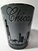 Chicago Illinois Black B & W Skyline Shot Glass