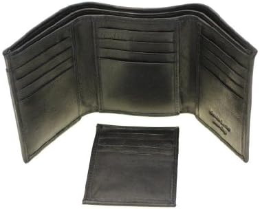 Men's Genuine Mid Grade Leather Trifold Wallet With A Removable ID Cover