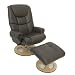 Relaxsessel Classic mit Hocker (Leder-Optik braun)