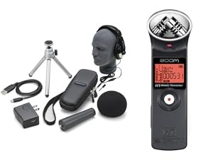 Click for larger image Zoom H1 Pak Portable Digital Recorder With Accessories Bundle and Headphones