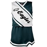 Reebok Philadelphia Eagles Preschool Girls Midnight Green-White 2-Piece Sleeveless Cheerleader Dress Set (4T)