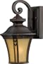 Quoizel NF8406TB Norfolk 12-1/2-Inch Small Wall Lantern with Amber Glass, Terra Bronze