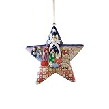 Jim Shore Heartwood Creek Nativity Star with Nativity Scene Hanging Ornament 4 3 4 Inches