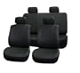 Univerisal Car Seat Cover Full Set Leather Pu-001 Solid Black