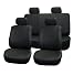 Univerisal Car Seat Cover Full Set Leather Pu-001 Solid Black