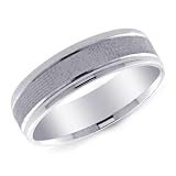 14K White Gold Textured Ladies Wedding Band Ring