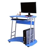 Furinno Rolling Notebook Laptop Computer Desk Table for Your Home Office, Blue Finish, 76019BLUE/S