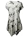 Thanth Womens Comfy Tie Dyed Loose Tunic Top With Various Hem A_WHITE XX-Large