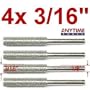 Anytime Tools 3/16" DIAMOND CHAINSAW SHARPENER BURR 1/8" Shank, 4 Pack