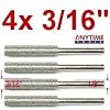 Anytime Tools 3/16" DIAMOND CHAINSAW SHARPENER BURR 1/8" Shank, 4 Pack