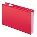 Pendaflex 4153X2RED Hanging Box Bottom Folder w/Infopocket, Red, Legal, 2 Cap., 25/box