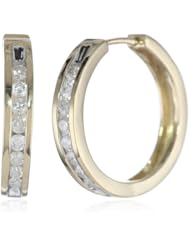 10k Gold Channel-Set Diamond Hoop Earrings (1/2 cttw, H-I Color, I2-I3 Clarity)
