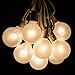 50 Foot Globe Patio String Lights - Set of 50 G50 White Pearl Bulbs with White Cord