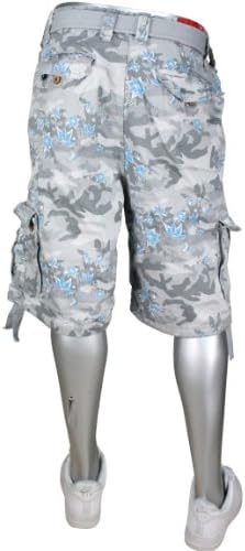 Jordan Craig Floral Camo Pattern Cargo Shorts Snow. Size: 34W x 14 1/2L