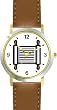 Toran Scroll No.1 Judaica Jewish Theme - WATCHBUDDY&reg; DELUXE TWO-TONE THEME WATCH - Arabic Numbers - Brown Leather Strap-Size-Large ( Men's Size or Jumbo Women's Size )