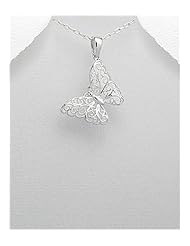 Butterfly Pendant Necklace In 92.5 Sterling Silver