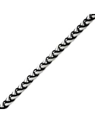 Sterling Silver Antiqued Fancy Link Bracelet - 8.5 Inch
