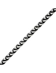 Sterling Silver Antiqued Fancy Link Necklace - 22 Inch