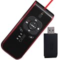August LP109M Mando Inal�mbrico para Presentaciones con Puntero L�ser Rojo - Cambiar Diapositivas de PowerPoint con Rat�n- Gama del Mando: 15m - Alimentado por 1 pila CR2450 (Incl.)