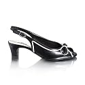 Jane Shilton Ulanda Mid Heel Metallic Leather Comfort Sling-Back with Bow