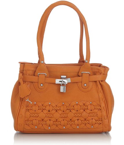 Orange ''Linked Circles'' Satchel