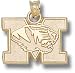 Missouri Tigers Solid 10K Gold ''M'' Tiger Head 1/2'' Pendant
