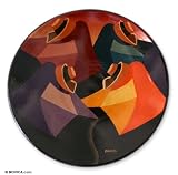 Ceramic plate, 'Four Hats'