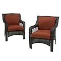 Outdoor Patio Home Siesta Wicker Club Chair - Set of 2